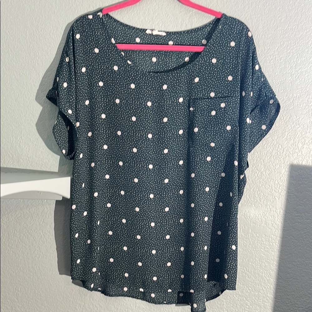 Polka Dot Women's Top - Green and White